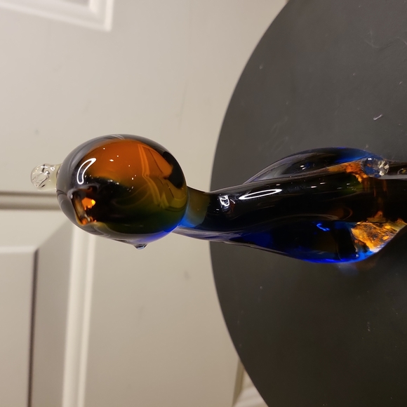 Vintage Murano Glass Cobalt and Amber Kitty Cat - Picture 6 of 10